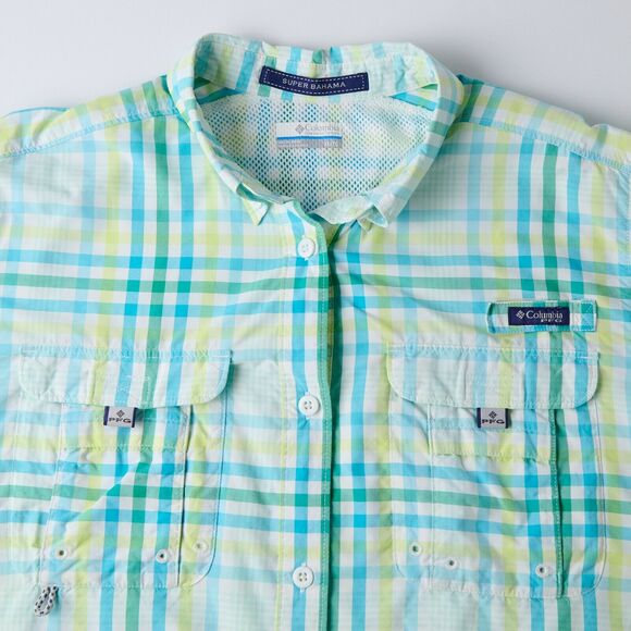 Columbia PFG Super Bahama Vtg Fishing Shirt Mens XL Long Sleeve Plaid UPF - Picture 7 of 11